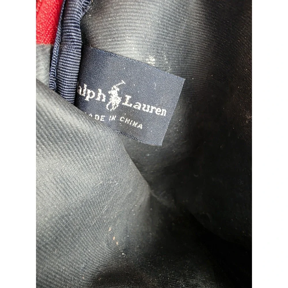 Ralph Lauren Makeup Bag Red Checkered Plaid Zip Up Small